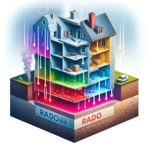 infografica presenza radon negli edifici
